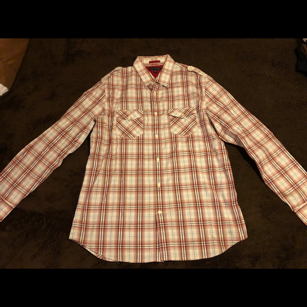 Banana republic plaid casual shirt 17-17 1/2 XL